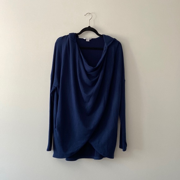 Athleta Purana Wrap Sweatshirt Hooded Athleisure Yoga Long Sleeve Top Size M - Picture 1 of 9